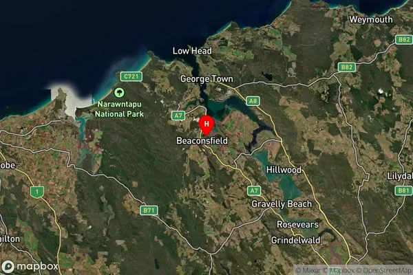 Beaconsfield,Tasmania Satellite Map