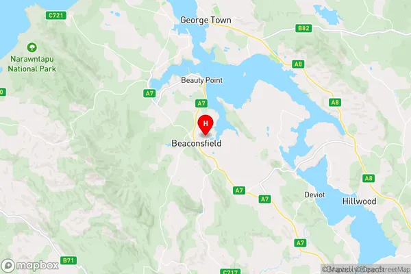 Beaconsfield,Tasmania Area Map