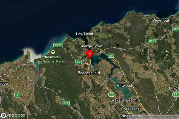 Beauty Point,Tasmania Satellite Map