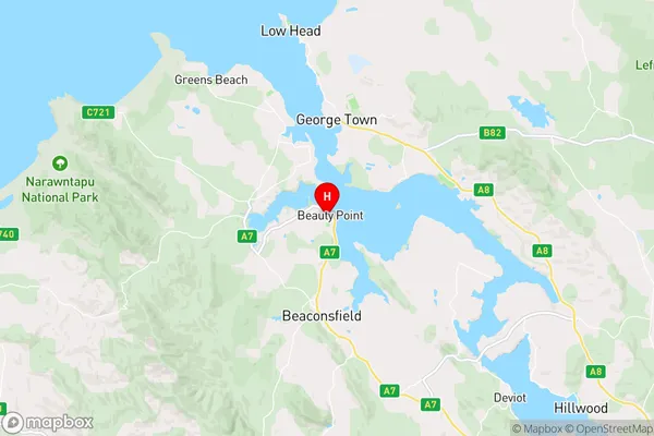 Beauty Point,Tasmania Area Map