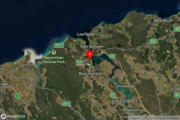 Ilfraville,Tasmania Satellite Map