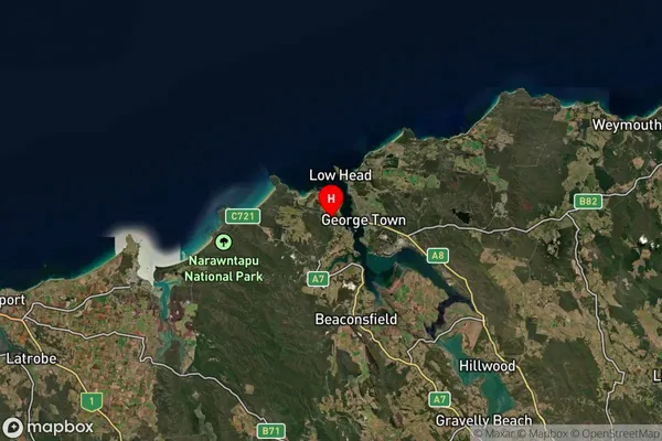 Kelso,Tasmania Satellite Map