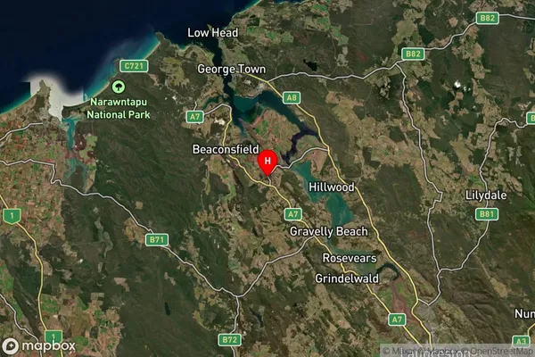 Sidmouth,Tasmania Satellite Map