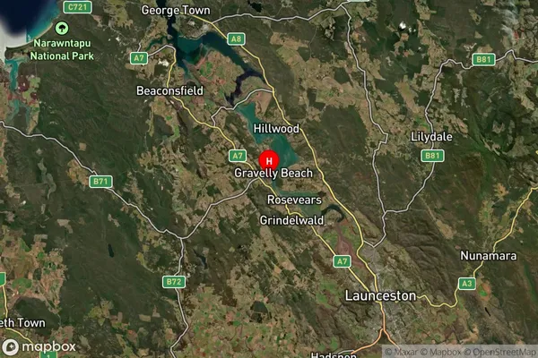 Blackwall,Tasmania Satellite Map