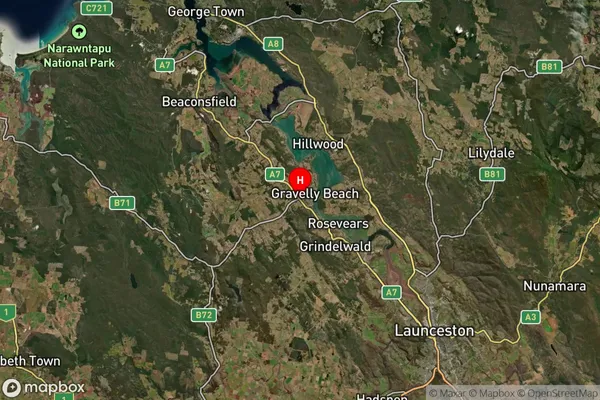 Exeter,Tasmania Satellite Map