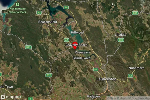 Lanena,Tasmania Satellite Map