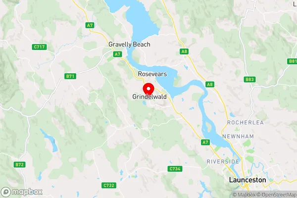 Grindelwald,Tasmania Area Map