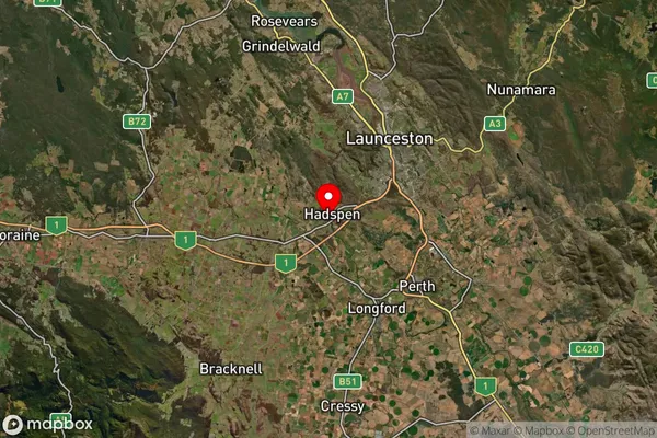 Hadspen,Tasmania Satellite Map