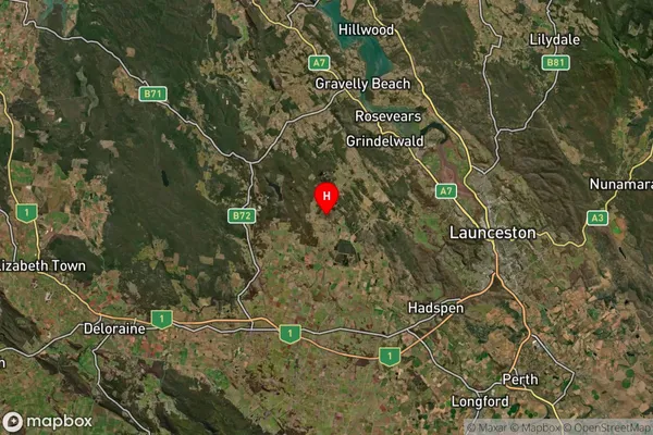 Rosevale,Tasmania Satellite Map