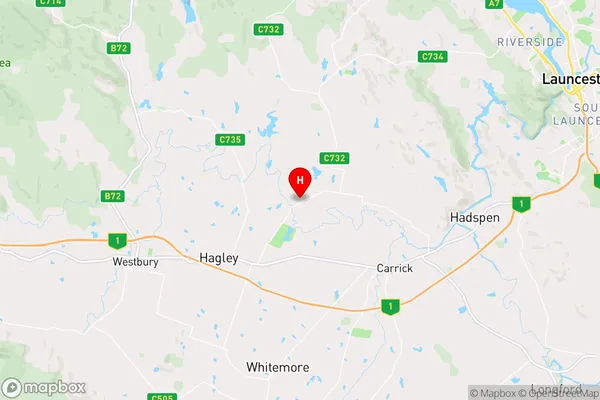 Westwood,Tasmania Area Map