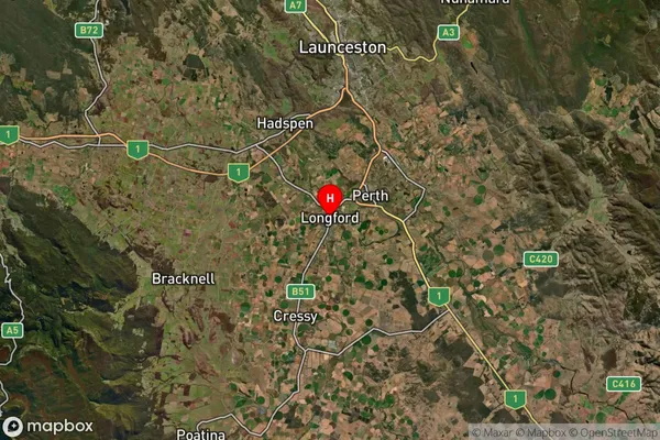 Longford,Tasmania Satellite Map