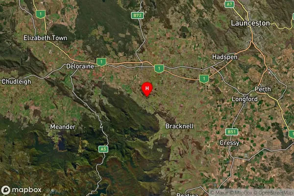 Cluan,Tasmania Satellite Map