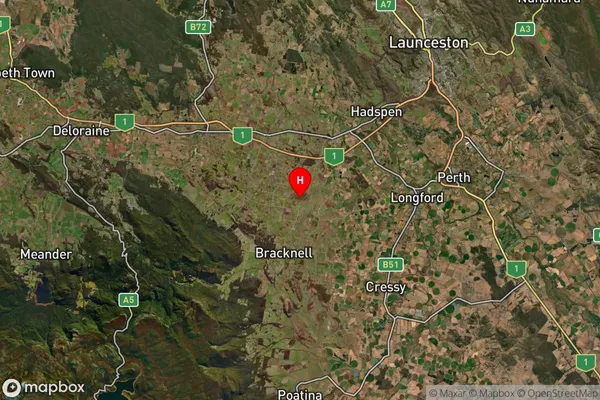 Oaks,Tasmania Satellite Map