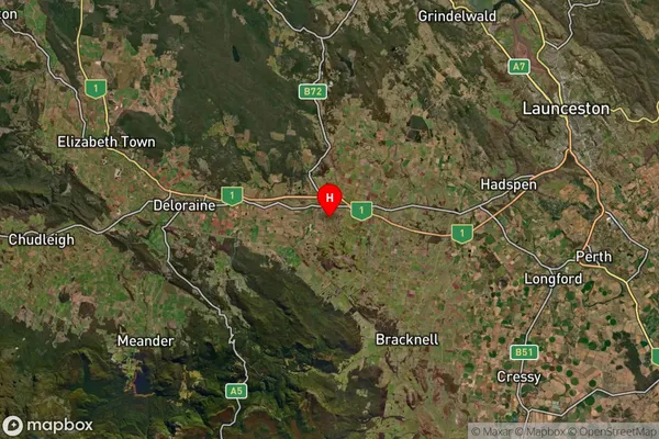 Westbury,Tasmania Satellite Map