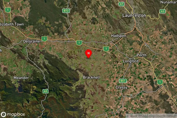 Whitemore,Tasmania Satellite Map