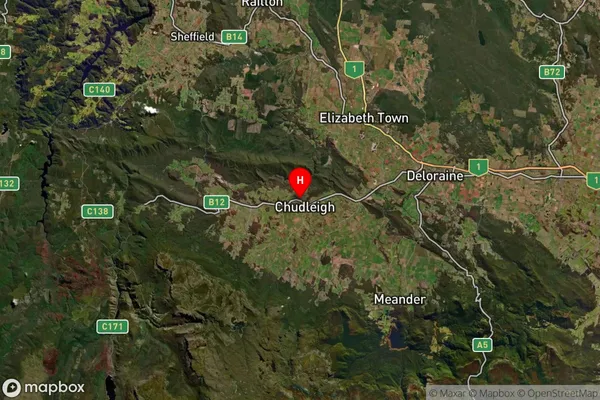 Chudleigh,Tasmania Satellite Map