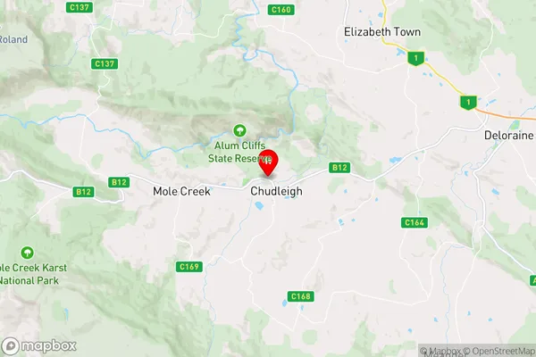 Chudleigh,Tasmania Area Map