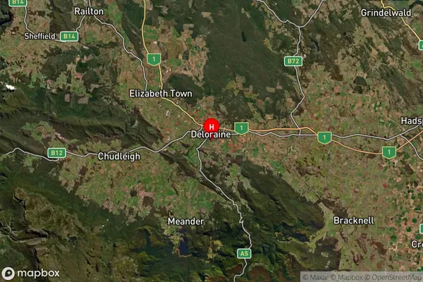 Deloraine,Tasmania Satellite Map