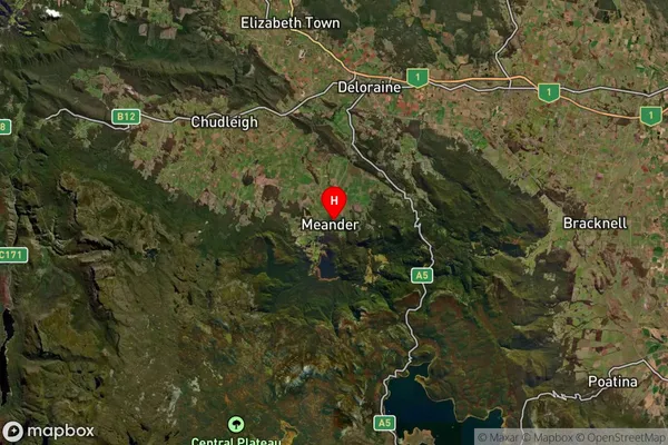 Meander,Tasmania Satellite Map