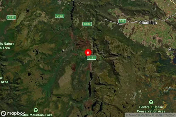 Mersey Forest,Tasmania Satellite Map