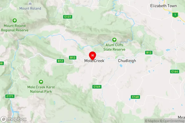 Mole Creek,Tasmania Area Map