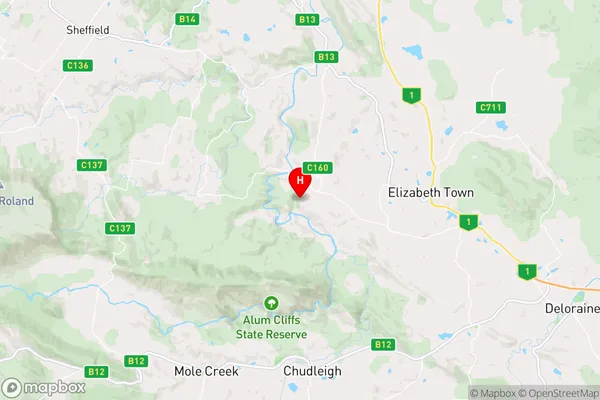 Weegena,Tasmania Area Map