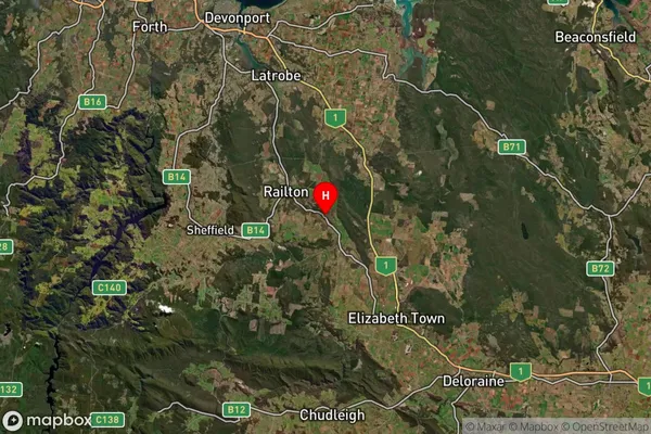 Merseylea,Tasmania Satellite Map