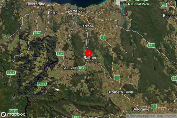 Railton,Tasmania Satellite Map