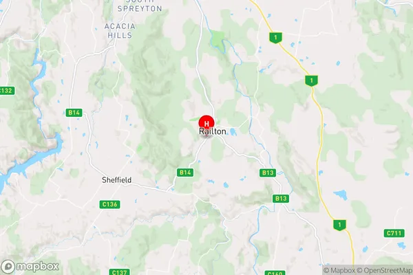 Railton,Tasmania Area Map