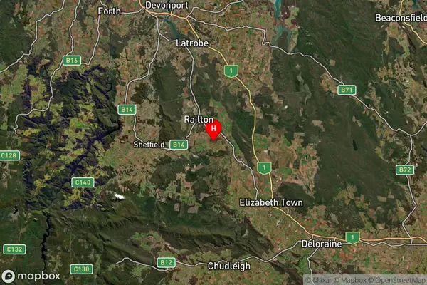 Sunnyside,Tasmania Satellite Map