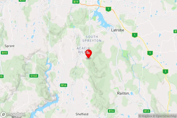 Acacia Hills,Tasmania Area Map