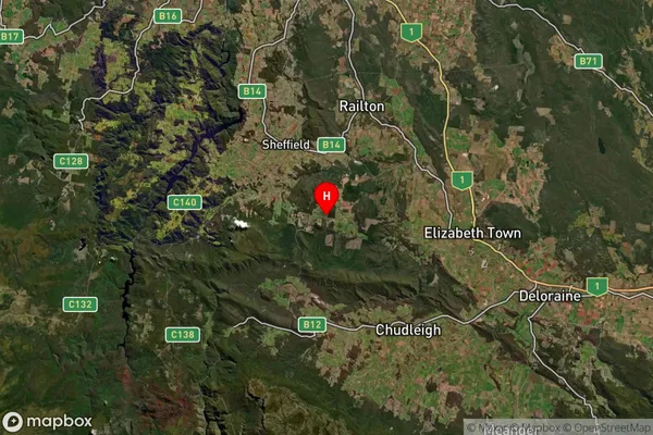 Beulah,Tasmania Satellite Map