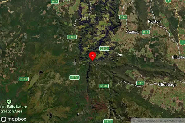 Cethana,Tasmania Satellite Map