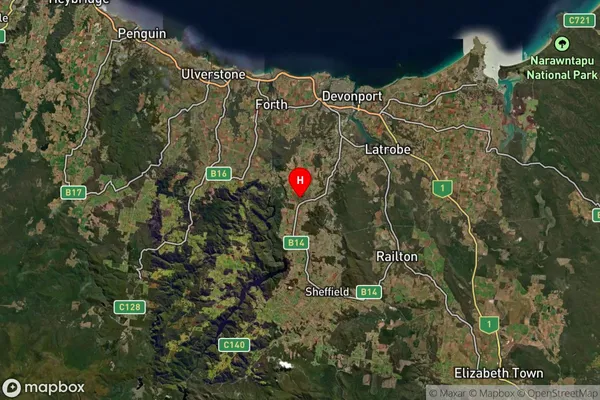 Lower Barrington,Tasmania Satellite Map