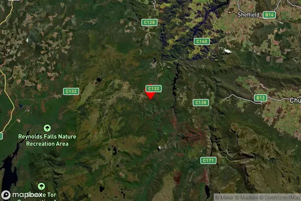 Middlesex,Tasmania Satellite Map