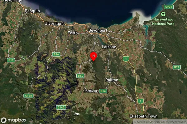 Nook,Tasmania Satellite Map