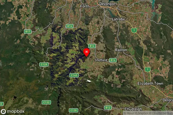 Nowhere Else,Tasmania Satellite Map