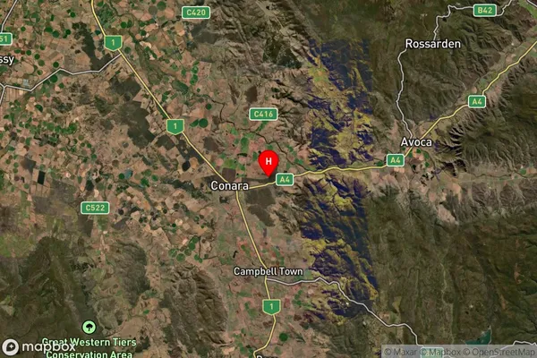 Conara,Tasmania Satellite Map