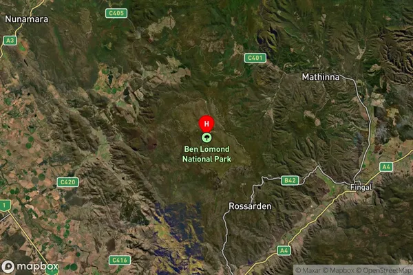 Ben Lomond,Tasmania Satellite Map