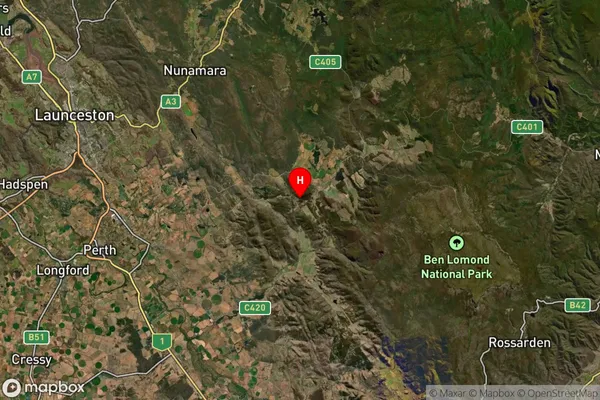 Blessington,Tasmania Satellite Map