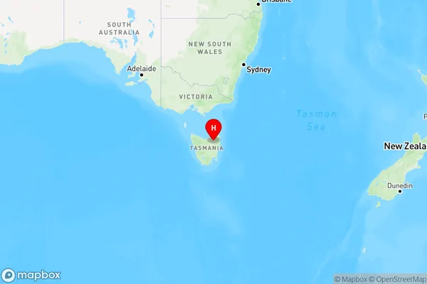 Burns Creek,Tasmania Region Map