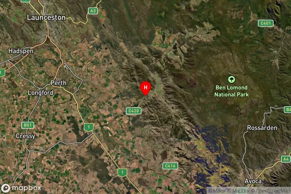 Deddington,Tasmania Satellite Map