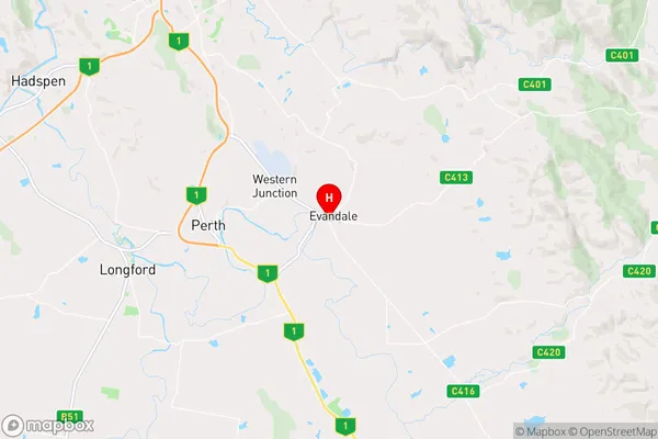 Evandale,Tasmania Area Map