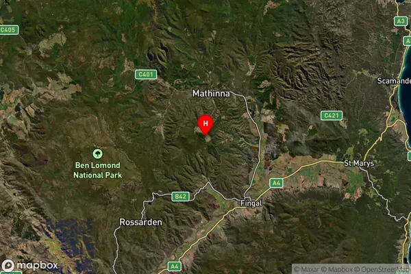 Mangana,Tasmania Satellite Map