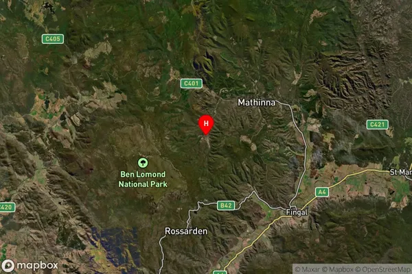 Mathinna,Tasmania Satellite Map