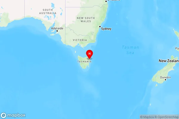 Cornwall,Tasmania Region Map