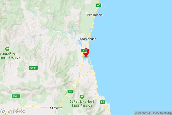 Falmouth,Tasmania Area Map