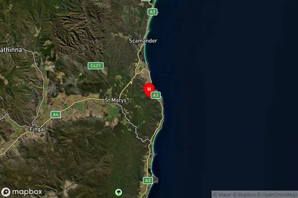 Four Mile Creek,Tasmania Satellite Map