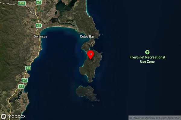 Freycinet,Tasmania Satellite Map