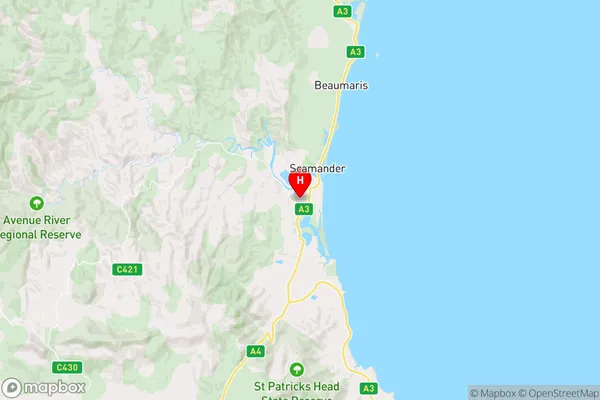 Scamander,Tasmania Area Map